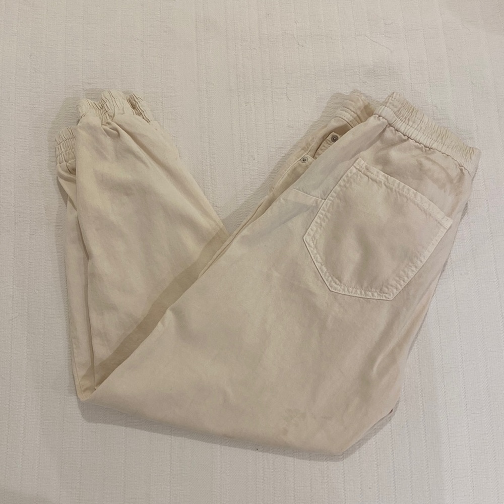 Cream jogger pants